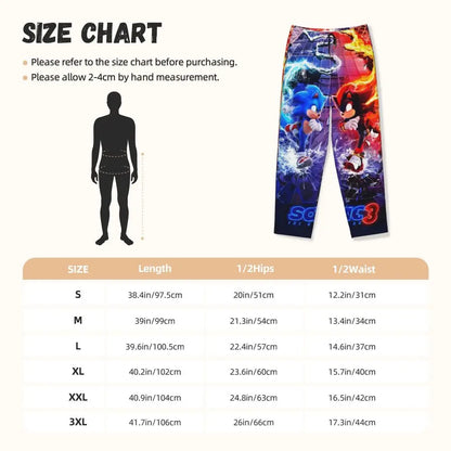 Custom Printed Womens Soniced Pajama Pants Hedgehog Game Sleepwear Sleep Lounge Bottoms with Pockets