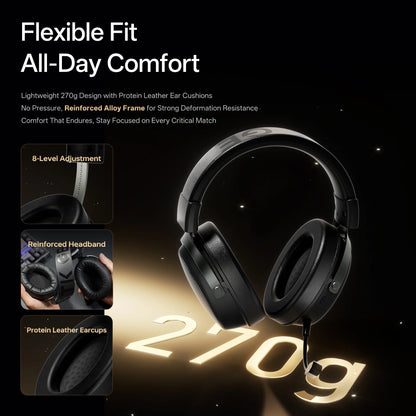 ATK Neptune N9 Wireless Gaming Headset – Low Latency eSports Headphones with Noise Cancelling Mic, Bluetooth 5.3, 4 Modes Dual Connection Gaming Headset