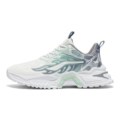 Scarpe sportive da uomo alla moda con lacci, versatili, antiscivolo, con suola spessa, comode scarpe casual da running per adolescenti, da indossare ogni giorno