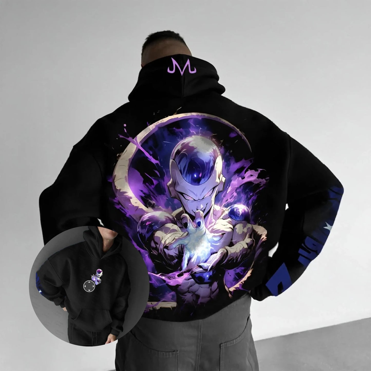 Sweatshirt com capuz Dragon Ball Frieza anime para homem e mulher, hoodie pullover casual streetwear com estampado gráfico, top de moda para primavera e outono