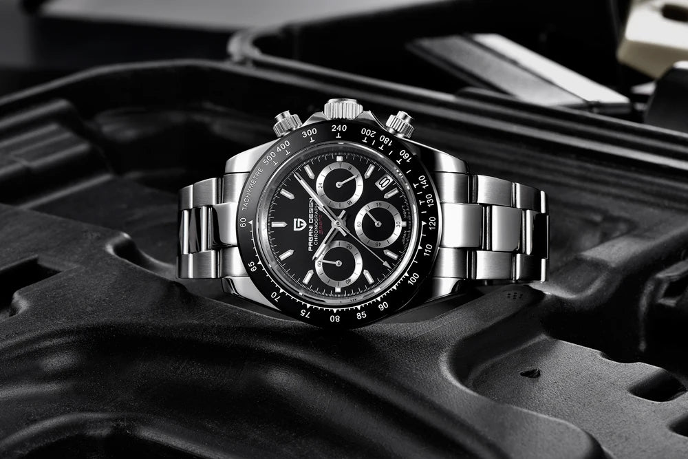 Pánske hodinky PAGANI DESIGN – Model s farebnými ciferníkmi, luxusné náramkové hodinky s kremeňovým strojčekom, chronograf vybavený strojčekom