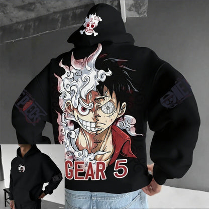 Anime Hoodie Men Women One Piece Luffy Gear 5 Nika Streetwear Casual Pullover Sweatshirt Autumn Winter Cosplay Long Sleeve Tops