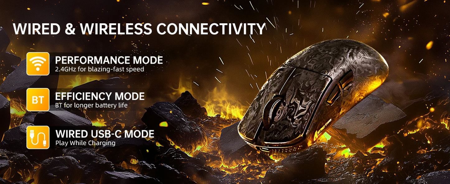 ATTACK SHARK R11 ULTRA Carbon Fiber Wireless Gaming Mouse, 8000Hz, PAW3950MAX, 42000DPI, 49g Lightweight, 20000FPS, Nordic 52840