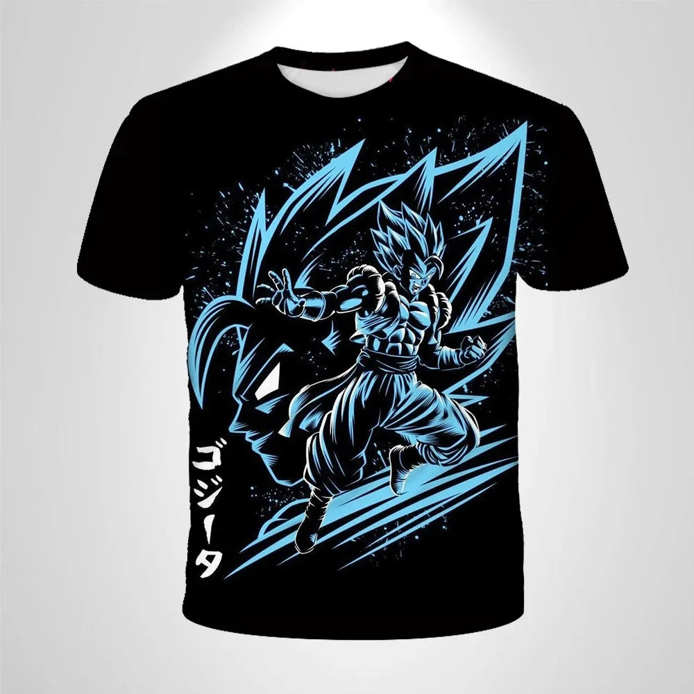 2026 Children's Breathable Short-sleeved Japanese Anime Dragon Ball Z Goku Goku Saiyan Men's Short-sleeved T-shirt,Sports Top