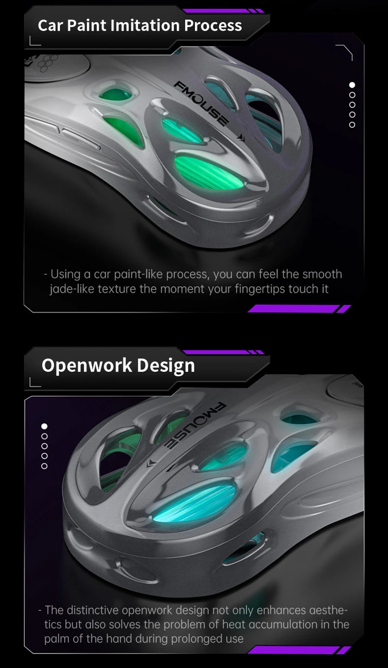 Wireless 2.4G Tri-Mode Rgb Gaming Mouse Hollow Lightweight Design With Chroma Lighting Wired Bluetooth E-Sports Mouse Controller