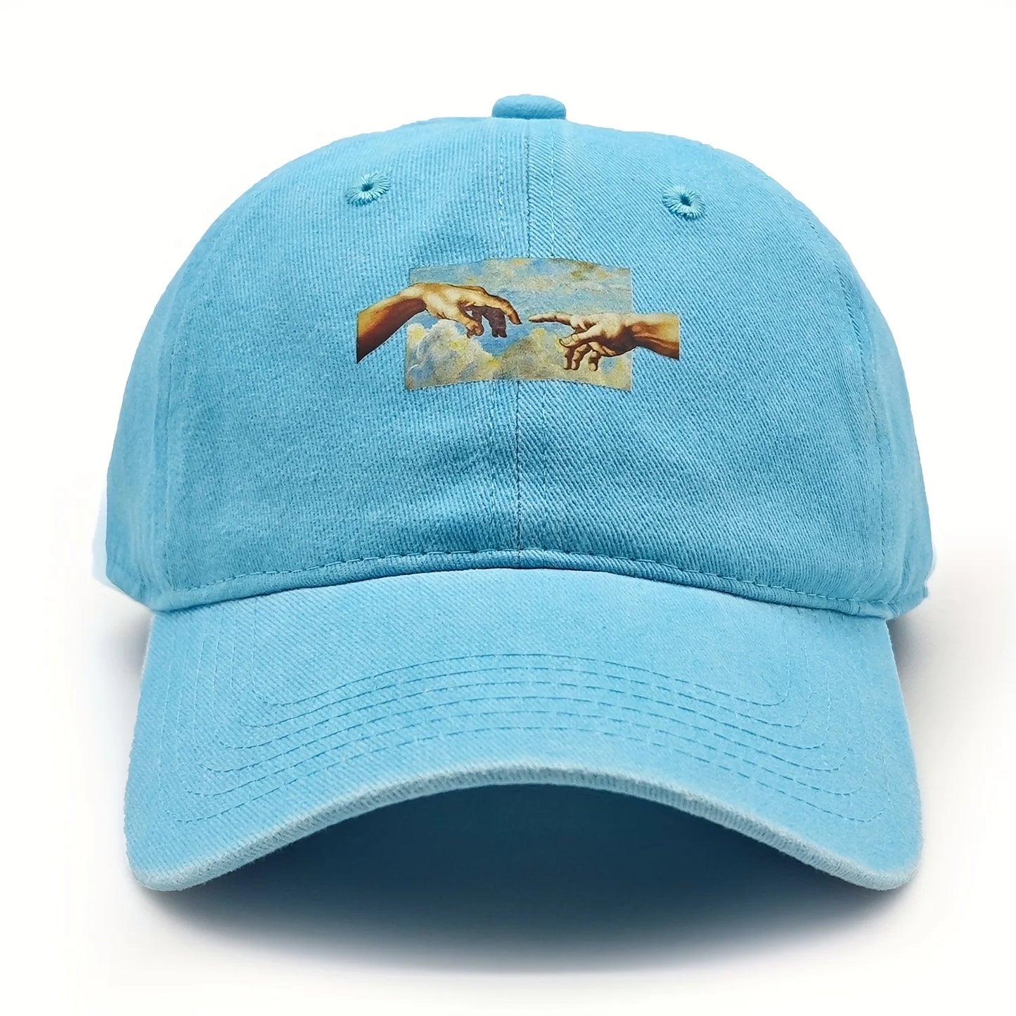 Vintage printed baseball cap, vintage and versatile for both men and women, daily casual and fashionable curved brim hat