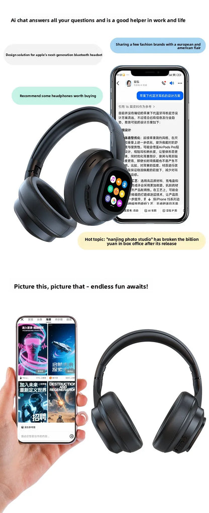 Auriculares HYUNDAI X1PRO inalámbricos Bluetooth 6.0 con traducción por IA – Más de 100 idiomas, control táctil, pantalla LED y cancelación de ruido