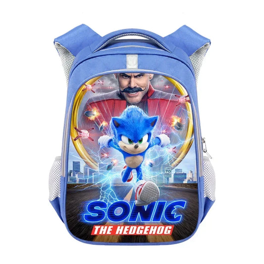 New Anime Character Sonic Action Puppet Kids Large Capacity School Bag Hedgehog Action Figure Teen Cartoon Backpack Gift