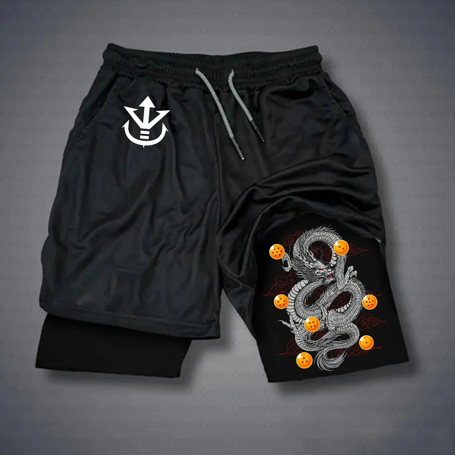 2026 Dragon Ball Anime Men's Shorts Sportswear Quick Dry Gym Pants Double-layer 2 in 1 Shorts Y2k Summer Breathable Streetwear