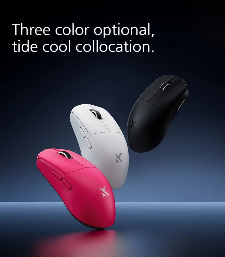 MCHOSE L7 Ultra+ Rato de Mão Médio Grande para Gaming e E-Sports Paw3950 Sem Fios de Três Modos, Leve, para Escritório, Rato de Computador Dual-Drive