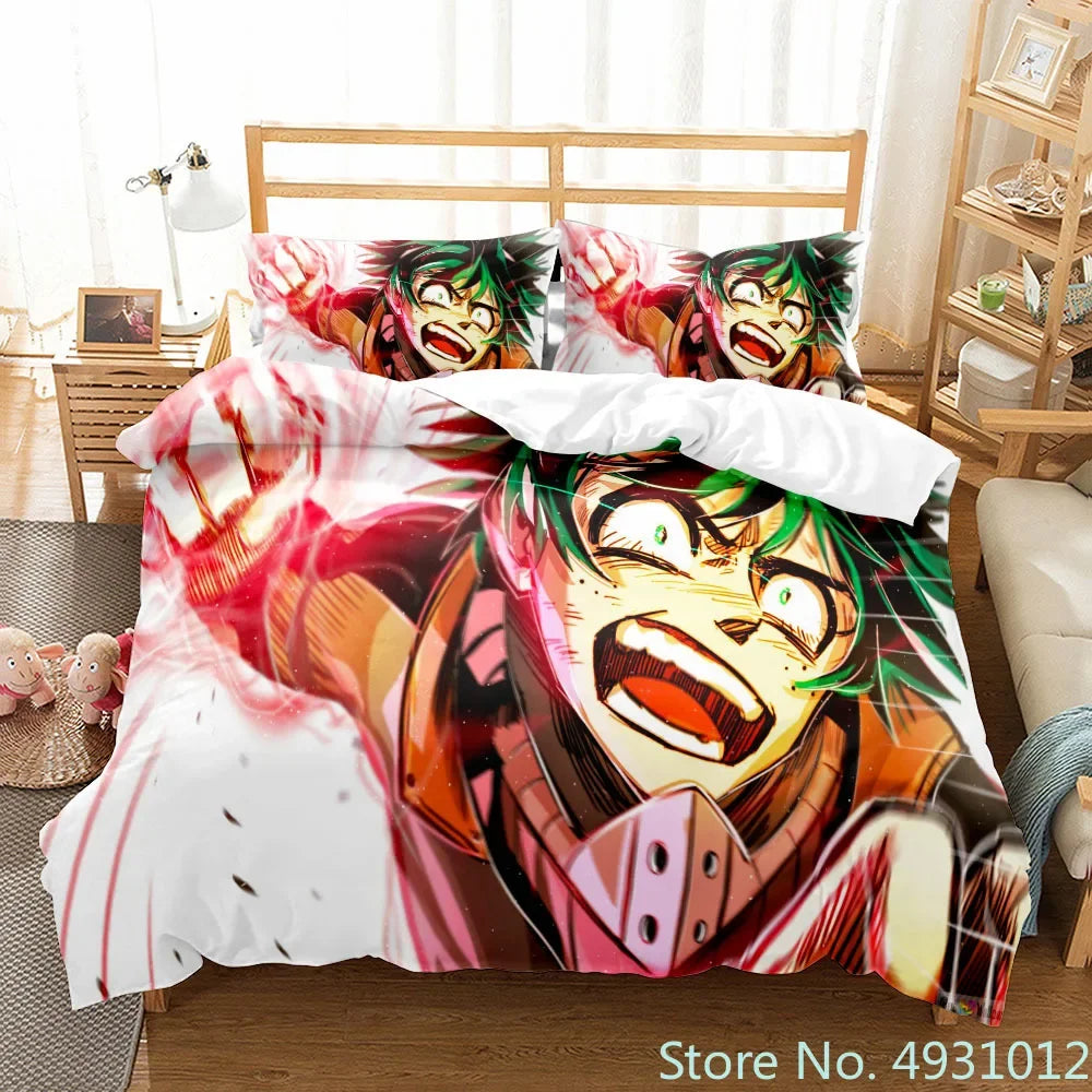 One Piece Luffy Boy 3pcs Bedding Set Quilt Cartoon Duvet Cover Pillowcase Bedclothes Children Kids Boy Bed Bedroom Set