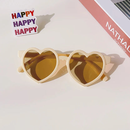 New Kids Cartoon Heart Sunflower Fruit Rabbit Ears Sunglasses Girls Boy Children Outdoor Round Polarized UV400 Sun Glasses