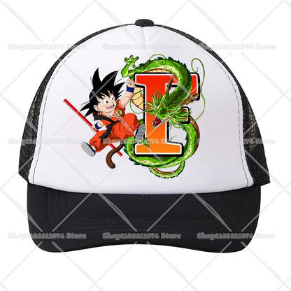 Casquettes de baseball en maille Dragon Ball - Dessin animé Son Goku - Lettres - Adultes et enfants - Casquettes de sport - Anime - Été - Protection solaire - Casquette à visière - Cadeau - Nouveauté