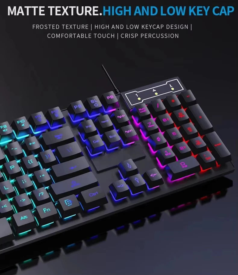 RGB Wired Mechanical Keyboard 104 Keys of Backlit Key Caps Gaming and Office Keyboard For Microsoft Windows and Apple IOS System