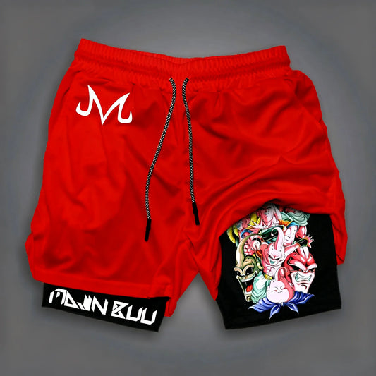 2025 Dragon Ball Majin Buu Anime Men Shorts Streetwear Summer Workout Pants Sportswear Fitness Double-layer Quick Dry Beach Pant