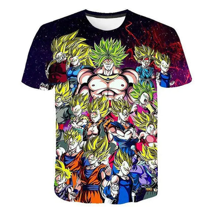 2026 New Dragon Ball 3D Printed T-shirt for Children's Clothing, Adult Summer Short Sleeved Anime T-shirt,casual and Fashionable