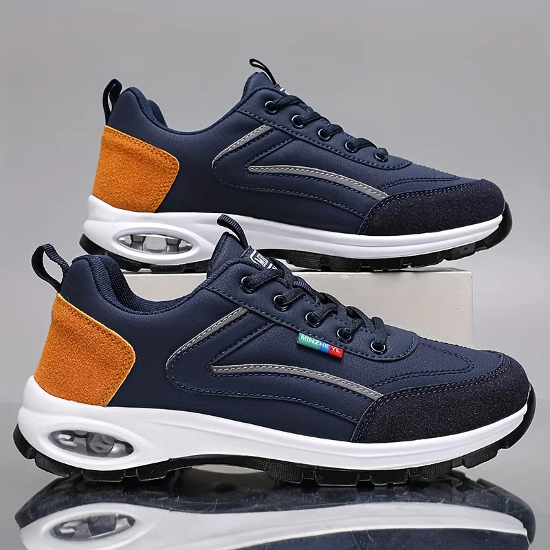 Trendy sportschoenen voor heren, lichtgewicht en ademend, moderne antislipschoenen met suèdedetails, stijlvolle outdoor sneakers voor dagelijks gebruik