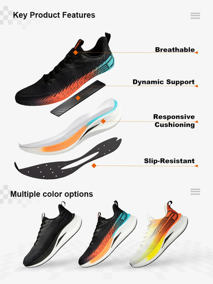 Baasploa Men Running Shoes Professional Training Women Carbon Plate Mesh Breathable Sneakers Male Lightweight Unisex Sport Shoes