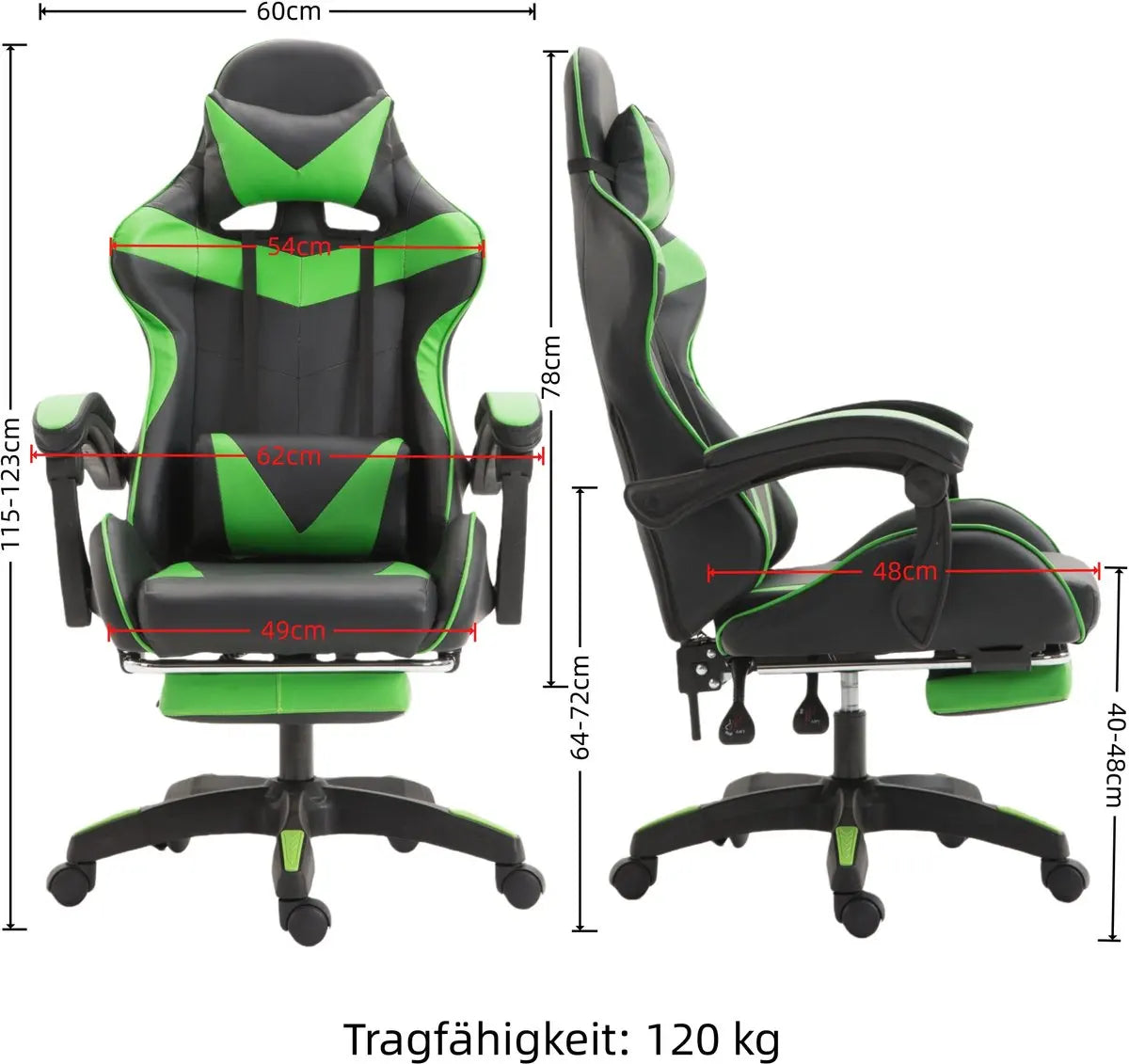 Gaming-Stuhl Gaming-Sessel höhenverstellbarer Bürostuhl mit verstellbarer Liegefunktion, Katzenohren und Kissen