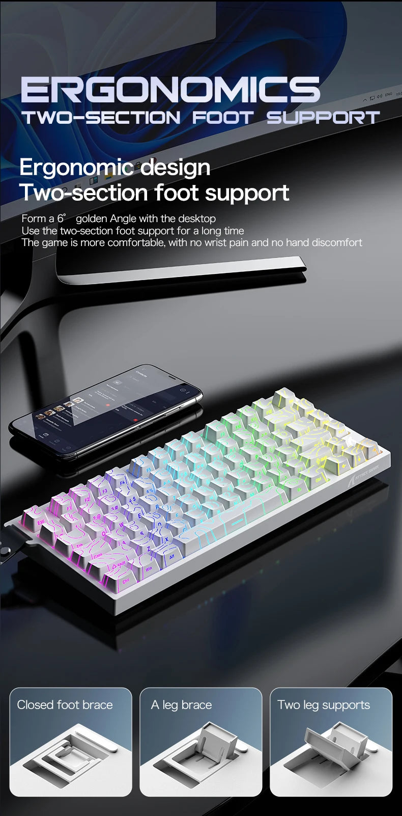 ATTACK SHARK R82 HE Magnetic Keyboard Gaming 8000Hz Rapid Trigger Wired ProGamer 75% Keyboard,0.005mm RT Accuracy,0.08ms Latency