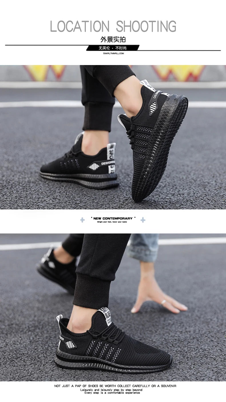 Fashion Sneakers Lightweight Men Casual Shoes Breathable Male Footwear Lace Up Walking Shoe Mens Casual Summer Shoes