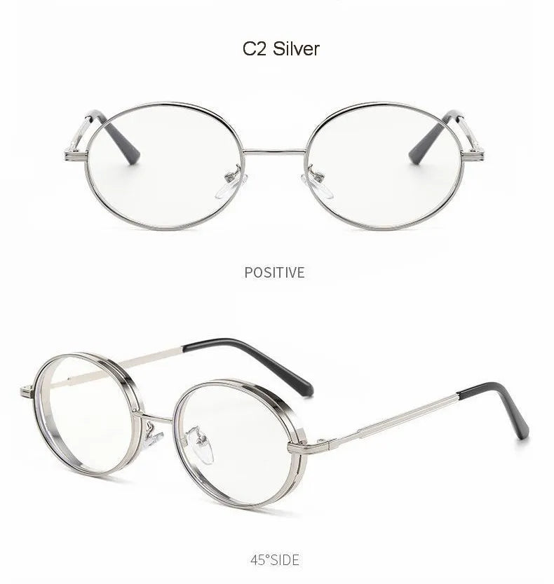 Oválné steampunkové sluneční brýle pro ženy, retro sluneční brýle pro muže i ženy, značkové designové brýle s kovovou obrubou, Lentes De Sol Mujer