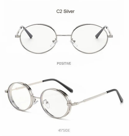 Oválné steampunkové sluneční brýle pro ženy, retro sluneční brýle pro muže i ženy, značkové designové brýle s kovovou obrubou, Lentes De Sol Mujer