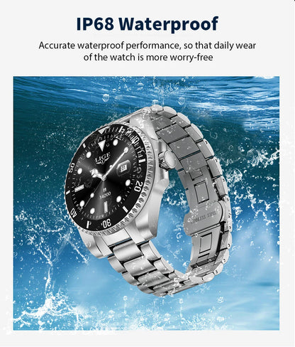 LIGE 2026 Smartwatch for Men  1.27" HD Display, Bluetooth Calling, IP68 Waterproof, Heart Rate & Fitness Monitor