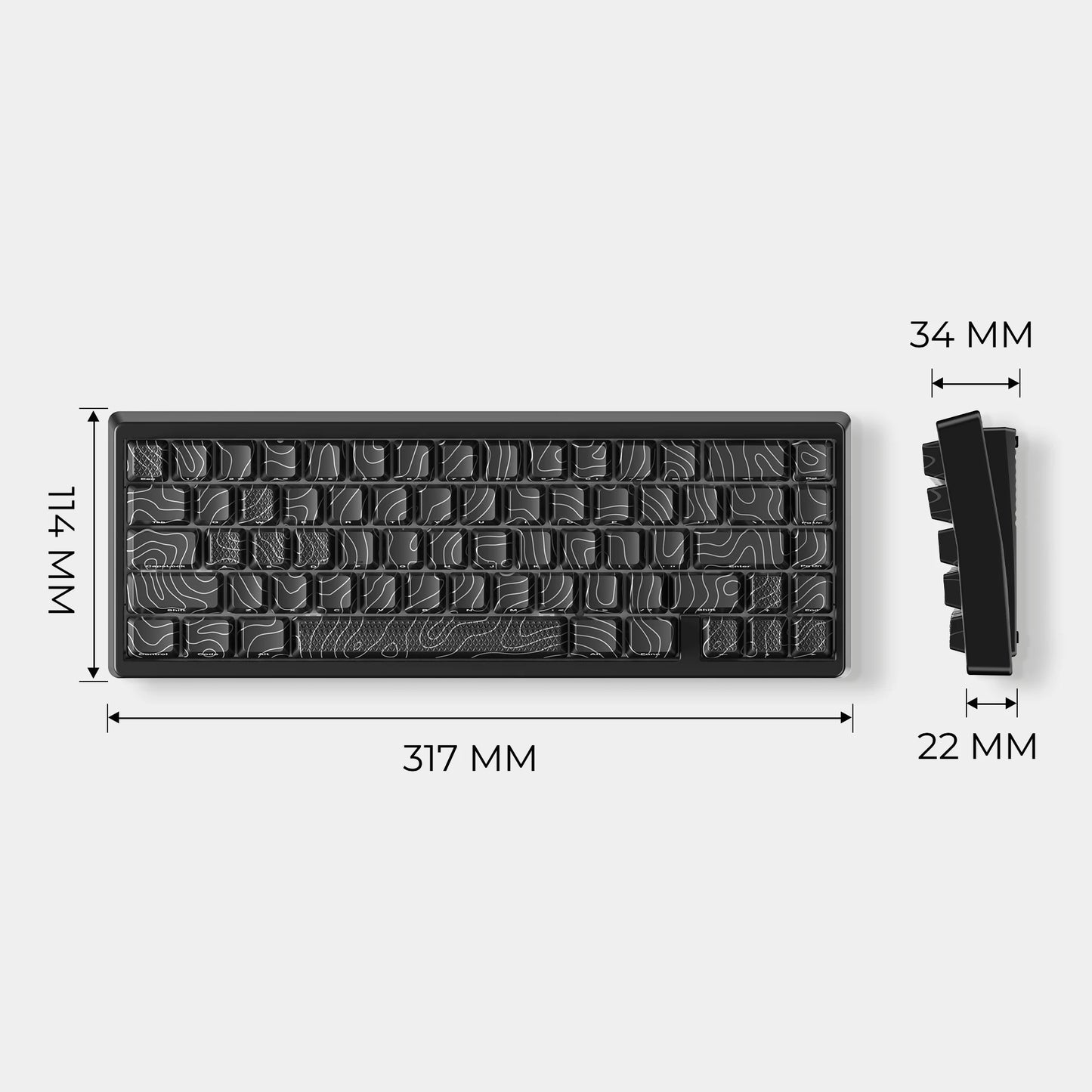 XVX M67 JadeStone mechanische Tastatur mit IMD-Tech-Tastenkappen, Hot-Swap-fähig, Gasket-Mount, Tri-Mode, individuell anpassbares RGB, kabellose Tastatur 65%