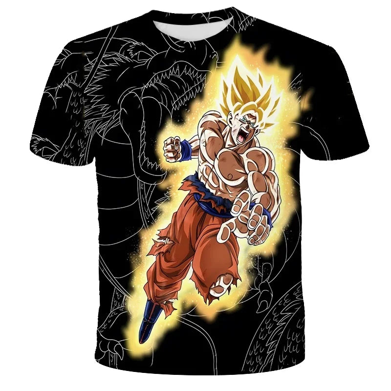 2026  Anime Dragon Ball Son Goku 3D Print Kids T Shirt Summer Fashion Casual T-shirt Boy Girl Unisex Children's Clothing Tshirt