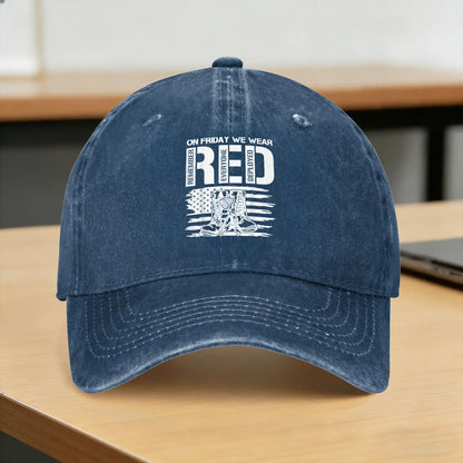 On Friday We Wear Red Friday Military Support Troops US Flag Casual Baseball Cap Summer  Trucker Hat Sunscreen  Gym Hip Hop Hats