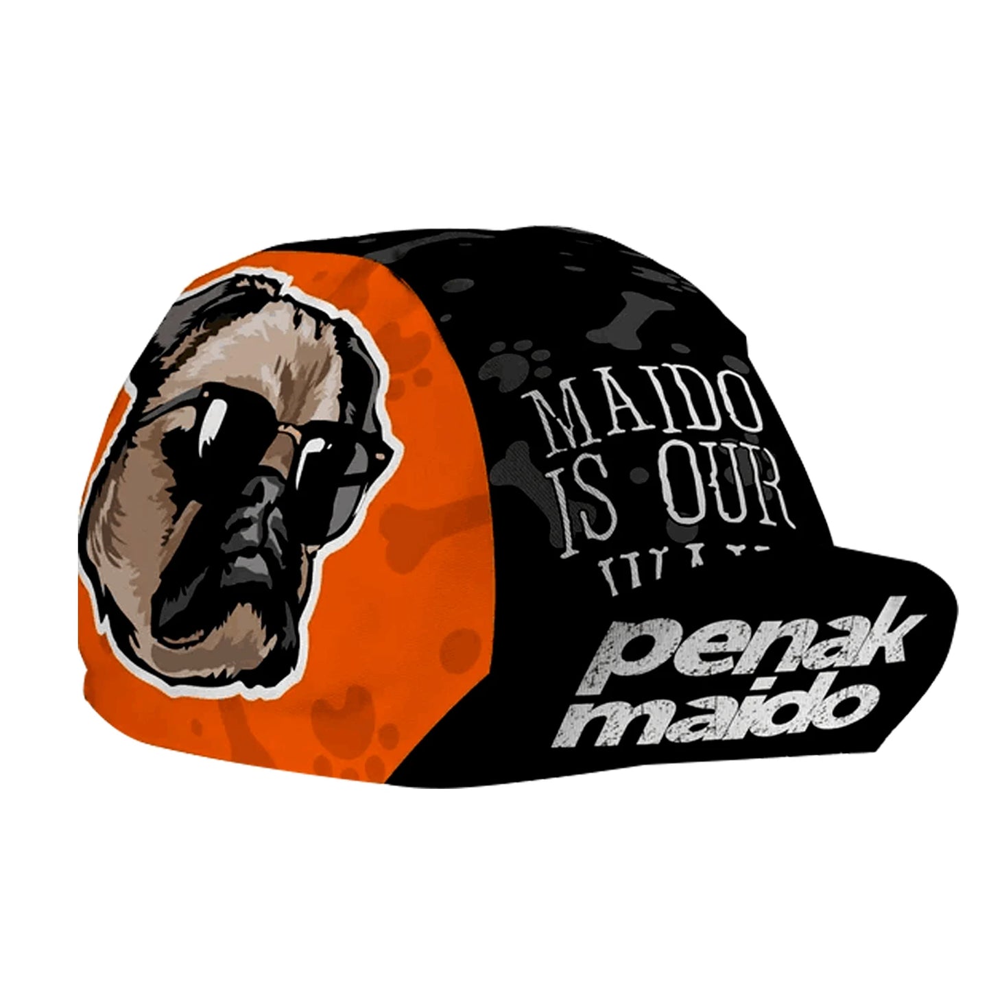 SweetMatt Classic Retro Pizza Dinosaur Bulldog Green White Red  Polyester Bicycle Men's Caps Quick Dry Cycling Sports Balaclava