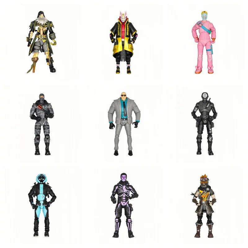Neue Fortnite Trooper Sky Fox Raven Black8 Spielfigur – bewegliche Cartoon-Actionfigur, cooles dekoratives Ornament und Spielzeug