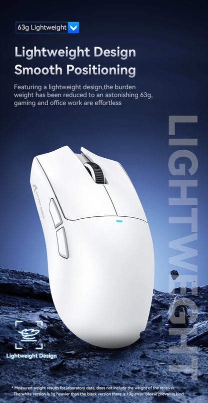 Mouse gaming wireless ATTACK SHARK X11SE, tri-mode, superleggero 63g con sensore PAW3311, 22000 DPI, batteria 300mAh, doppio driver