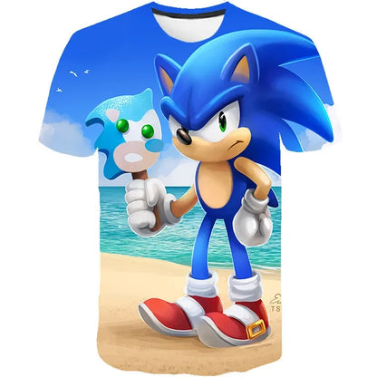 3D Character T-shirt for Boys Girls Short Sleeve Summer Casual spuer speed Game  Tee tops men women clothes