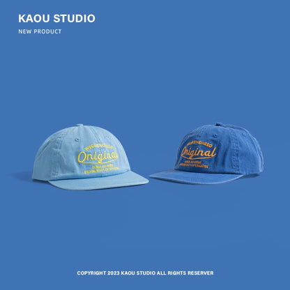 Casquette de baseball printemps-automne à visière souple, brodée, unisexe, style urbain « Street Tide », à visière large et pare-soleil