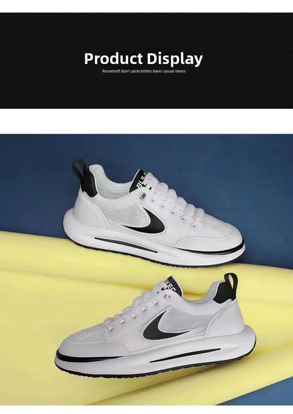Comfortable Breathable Mesh Sports Shoes, Men's Casual Style, Lightweight Versatile Plain Color, Spring Summer Autumn Seasonal Wear