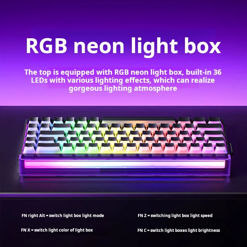 Teclado Mecânico Gaming AULA HERO 68 HE com Eixo Magnético RT, Iluminação RGB com Fio, Taxa de Polling 8K e Gravação Lateral