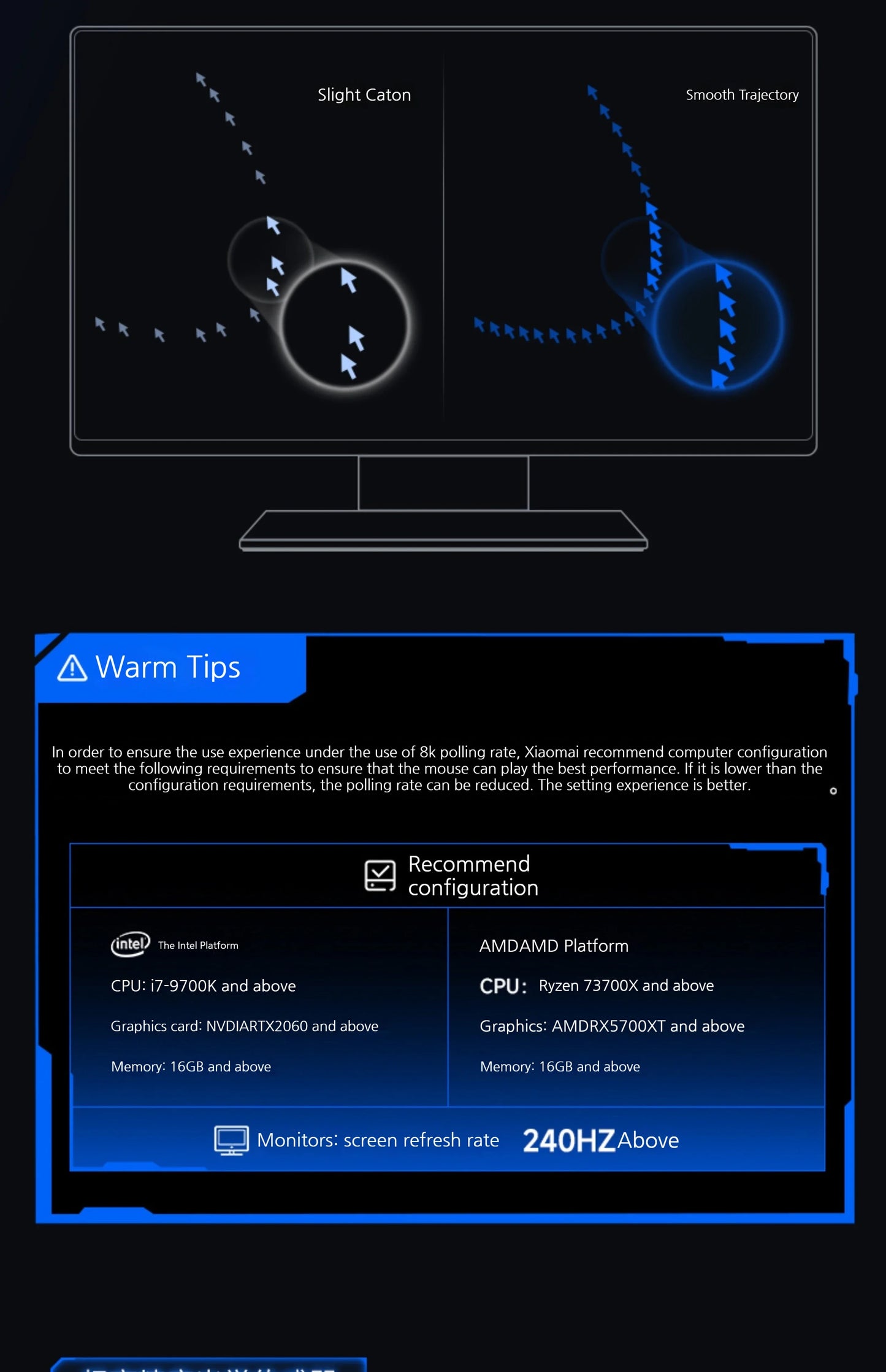 MCHOSE L7 Ultra+ Rato de Mão Médio Grande para Gaming e E-Sports Paw3950 Sem Fios de Três Modos, Leve, para Escritório, Rato de Computador Dual-Drive