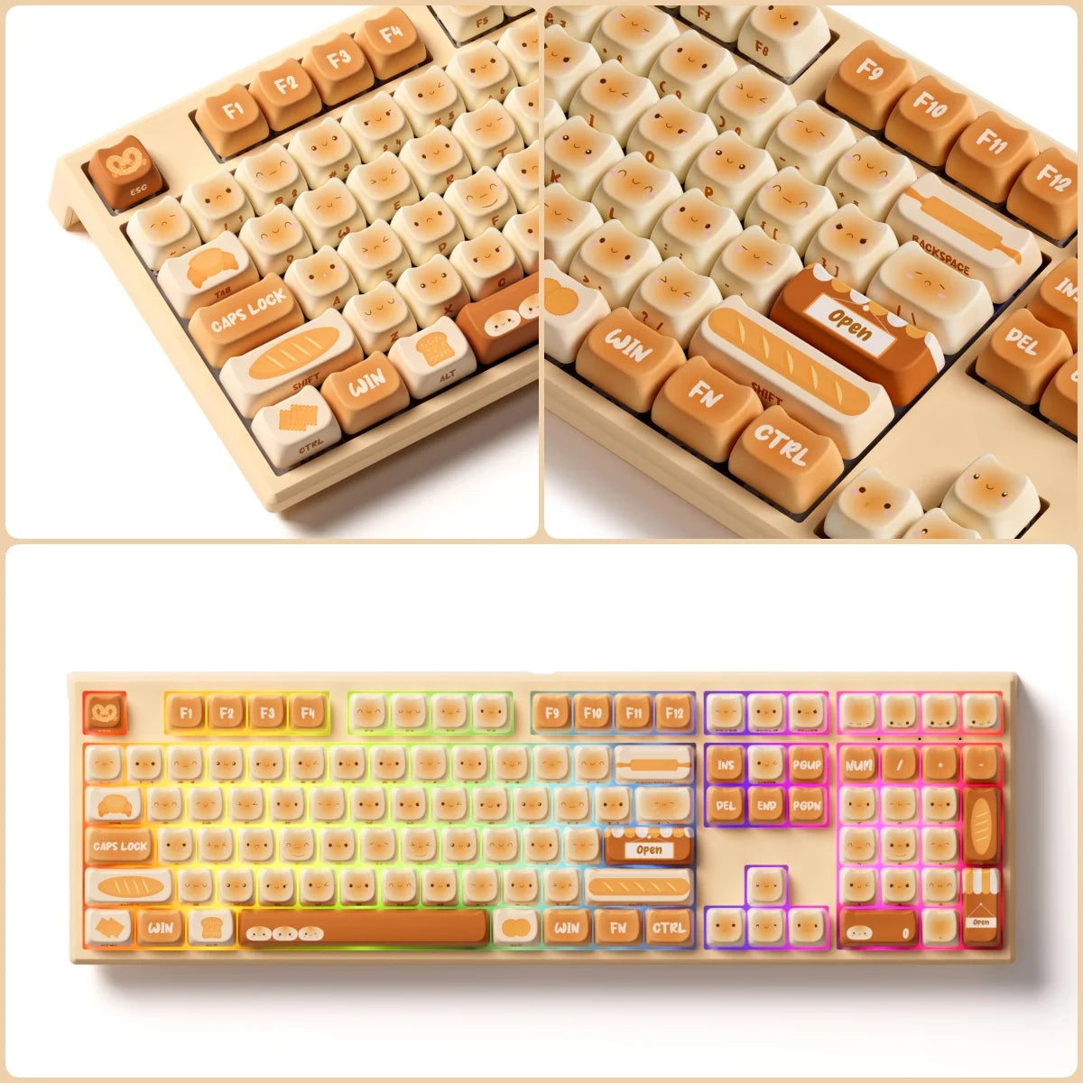 Akko MonsGeek MG108B Bun Wonderland Wireless Mechanical Keyboard MOG Profile RGB 108 Keys Full Size Hot Swap USB / 2.4G / BT 5.0