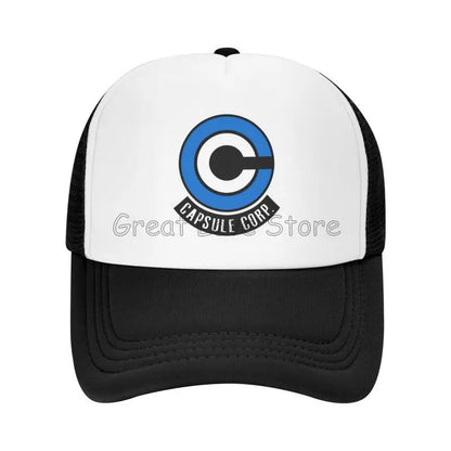 Capsule Corp Mesh Baseball Caps Unisex Hip-Hop Trucker Hat Anime DBZ Dad Hat Adjustable Racing Cap Summer Trucker Snapback Hats