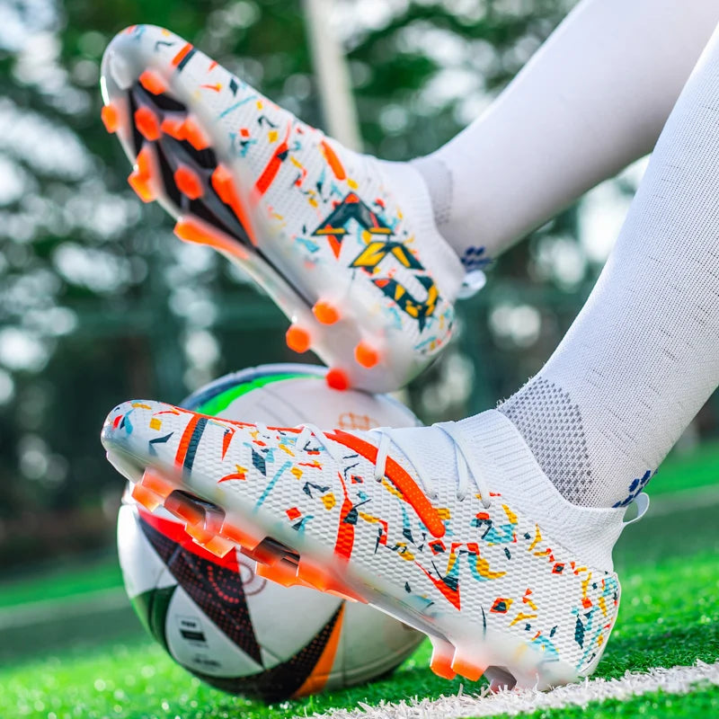 Professionelle fodboldstøvler til mænd, åndbare fodboldsko i mesh med skridsikker sål, hurtige sneakers til kunstgræs, moderne fodboldsko til mænd