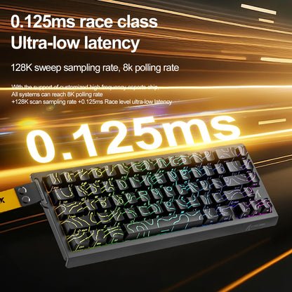 FREEWOLF F68 F68Pro Gaming Keyboard Magnetic Switch 3-Mode Wireless Bluetooth Wired, 8K/1K Polling RGB Hot-Swap RT VALORANT FPS