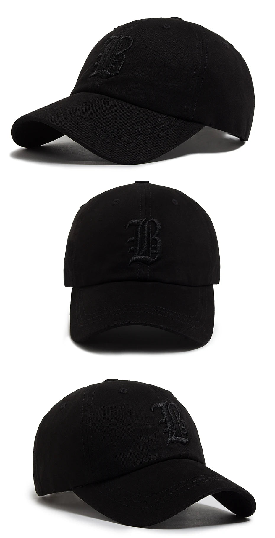 Mode d'été : casquette de baseball pour homme, brodée d'une lettre, casquette « trucker » en coton, casquette décontractée d'extérieur à visière souple, casquettes de baseball pour femme
