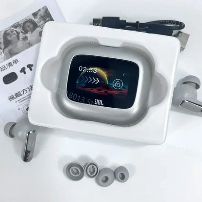 JBL Live Beam 3 True Wireless Bluetooth Earbuds Noise Cancelling Headset with LED Smart Display Box