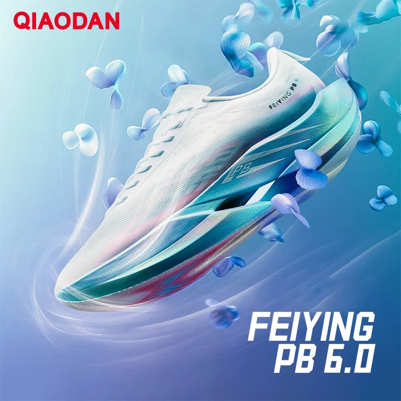 QIAODAN Feiying PB6.0 Homem 2026 Sapatilhas Desportivas de Competição para Maratona Novas com Placa de Carbono Suspensa Integral QDB023261299