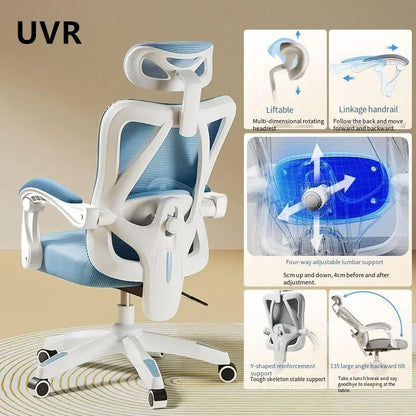 UVR Gaming Computer Chair Mesh Breathable Staff Chair Ergonomic Design Armrest Chair Sitting Comfort Home Office Chair Furniture
