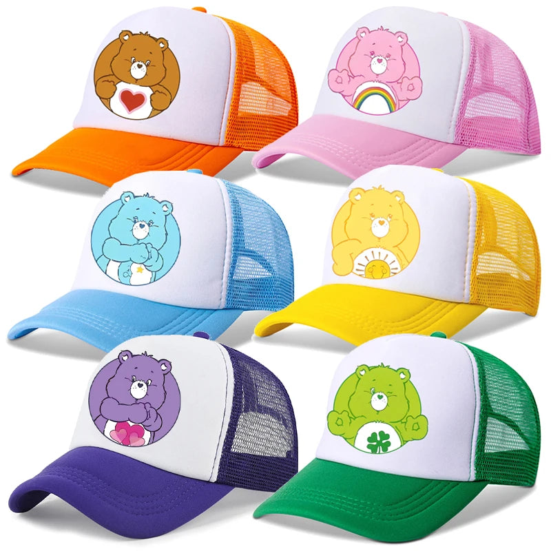 Casquette de baseball Anime Care Bears pour filles et femmes - Nouvelle casquette de sport d'extérieur, chapeau de soleil d'été en maille respirante, bonnet de soleil pour enfants et adultes - Cadeau