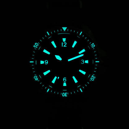 Relógio de Homem Watchdives WD1980 V3 38mm Vintage, Movimento de Quartzo VH31 Ronda 515 com Segundos Contínuos, Luminescente, Vidro de Safira