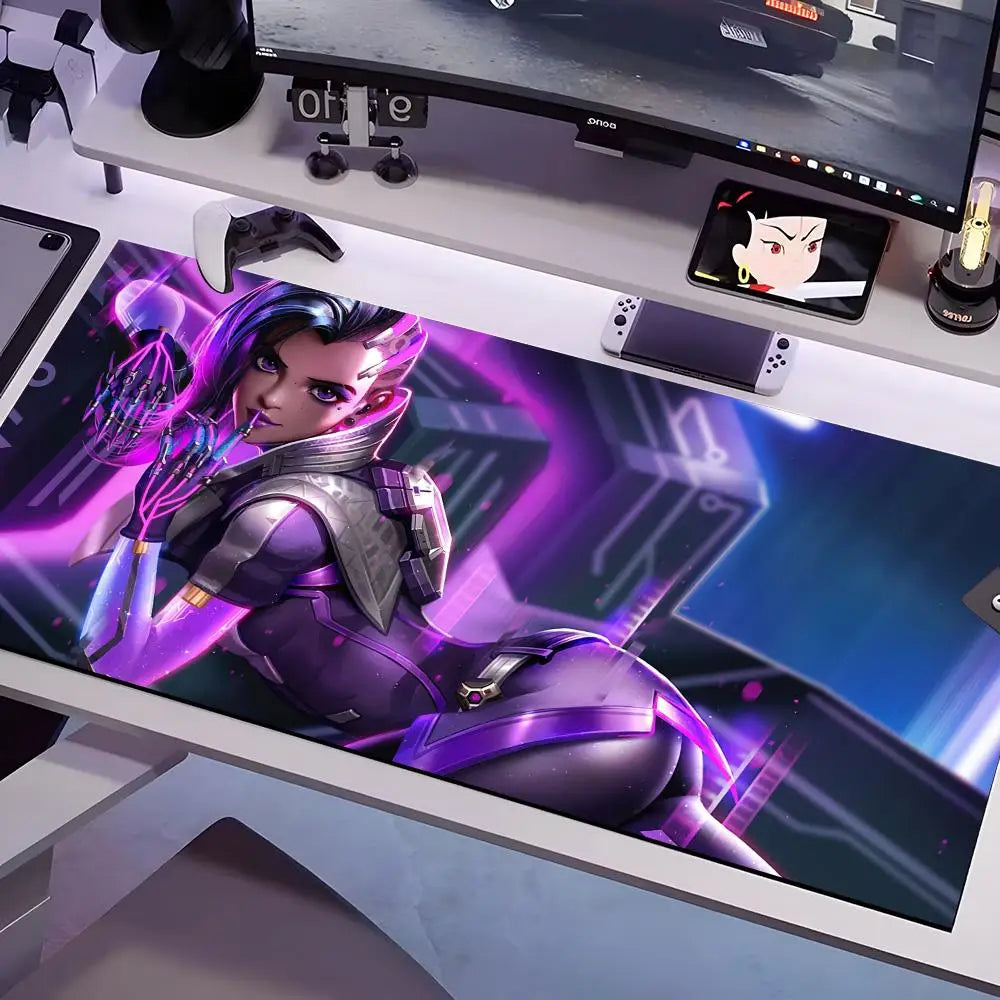 Overwatch-Mauspad in mehreren Größen, große quadratische Computer-, Büro- und Gaming-Tischmatte aus rutschfestem Gummi